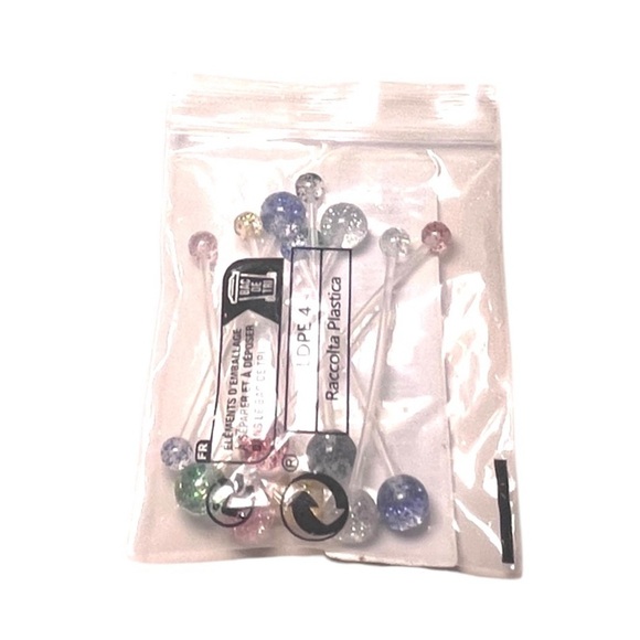 9 Body Jewelry Belly Button Flexible Colorful Variety Red Blue Green Sparkle - Picture 6 of 7